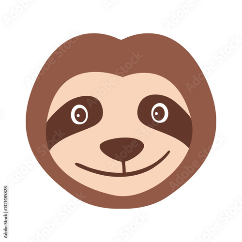 muzzle sloth head flat sticker.