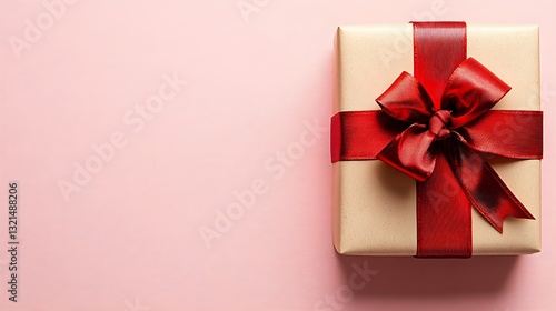 Wallpaper Mural a gift box on a simple background, top view Web banner with space Torontodigital.ca