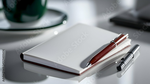 Wallpaper Mural A notebook with two pens is resting on a table Torontodigital.ca