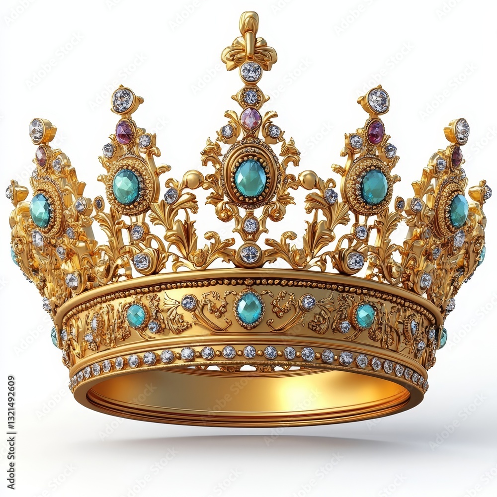 Golden Crown with Precious Gemstones Golden Crown with Precious Gemstones