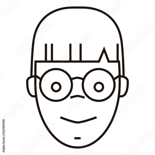 optimistic student round glasses.