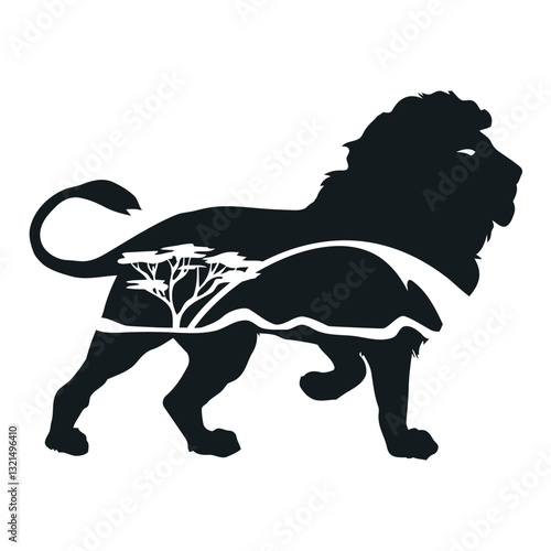 savana lion cut out.