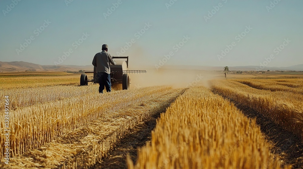 Obraz premium Harvest Time in the Golden Wheat Fields