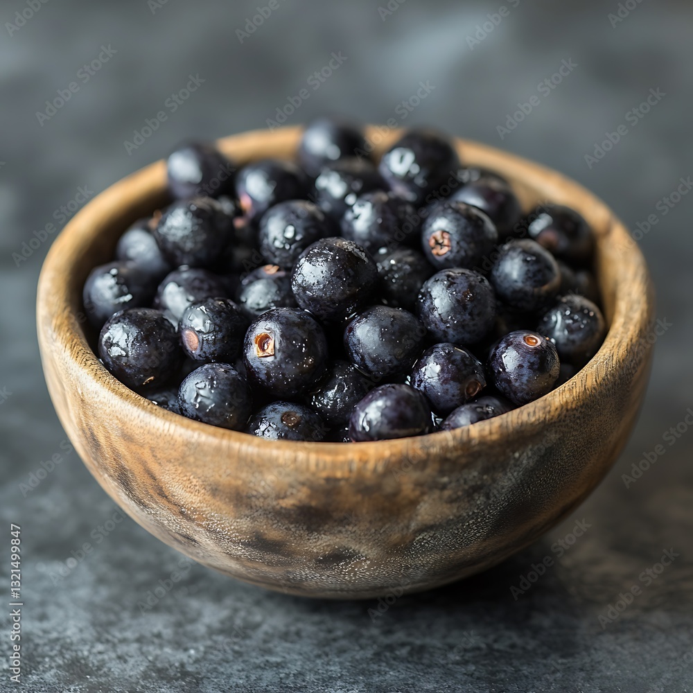 Dark berries in a wooden bowl. Dark berries in a wooden bowl.