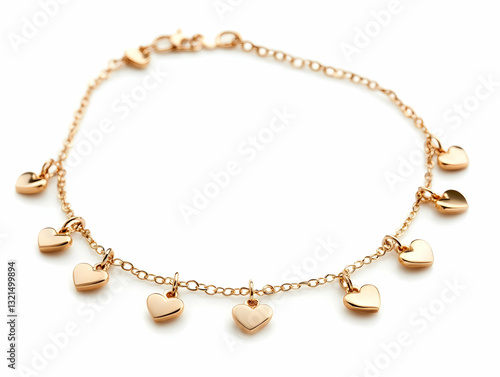 Wallpaper Mural A delicate gold bracelet adorned with heart charms, perfect for adding a touch of elegance to any outfit. Torontodigital.ca