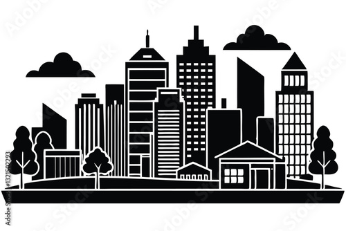City landscape silhouette vector