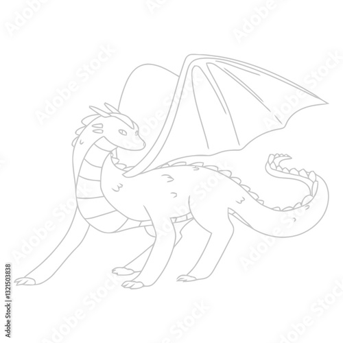 dragon wing tail scales flying line.