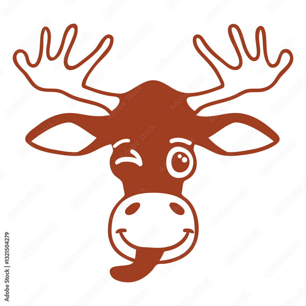 Fototapeta premium deer wink head muzzle flat.