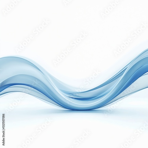 Wallpaper Mural Soft blue curve on white backdrop. Flowing shape represents data stream, tech solutions, digital information. Abstract design element. Suitable for business, science, innovation, progress, growth, Torontodigital.ca