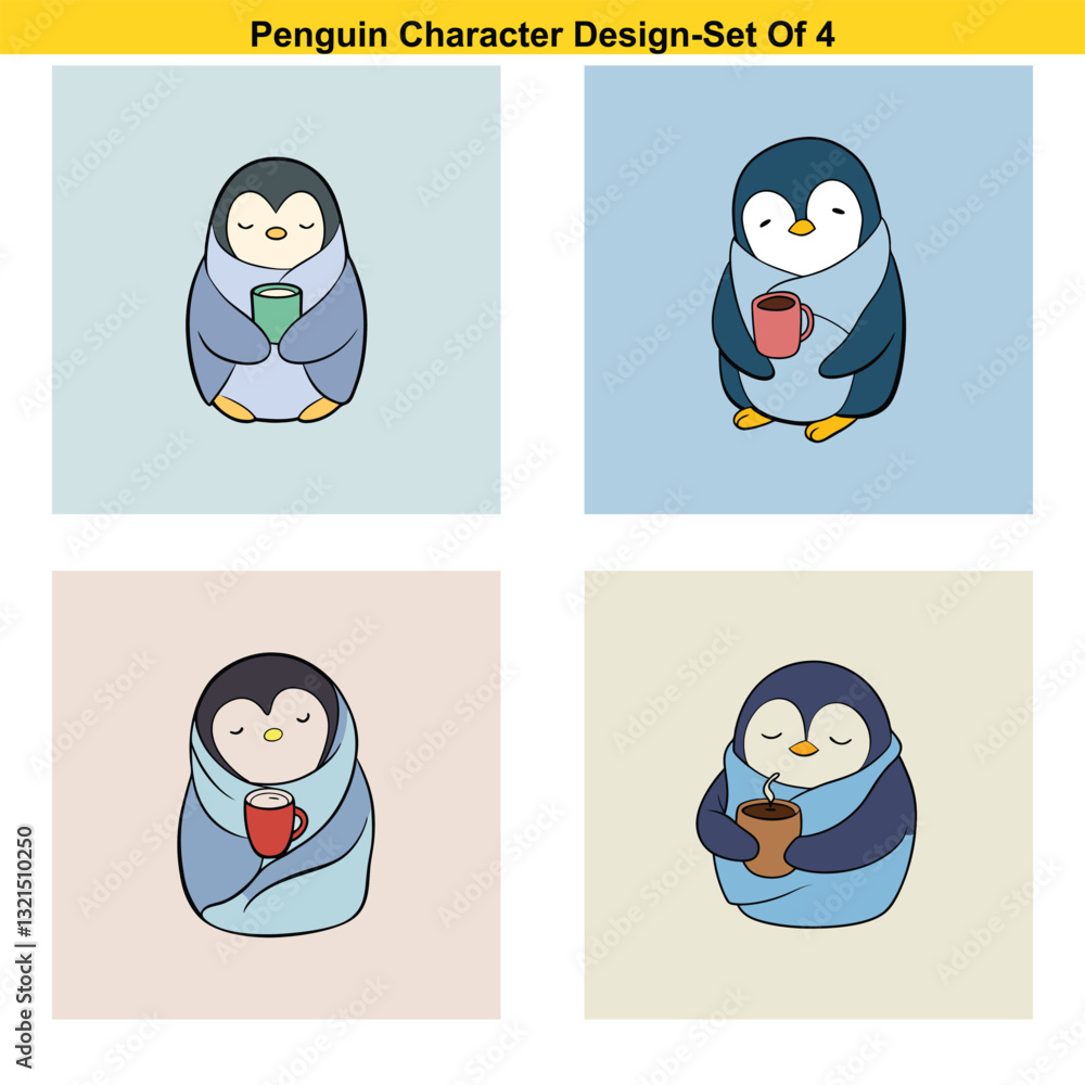 Fototapeta premium Baby Penguins Huddling for Warmth