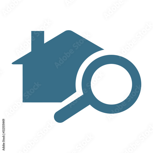 magnifier home real estate icon.