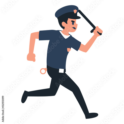policeman chase illustration.
