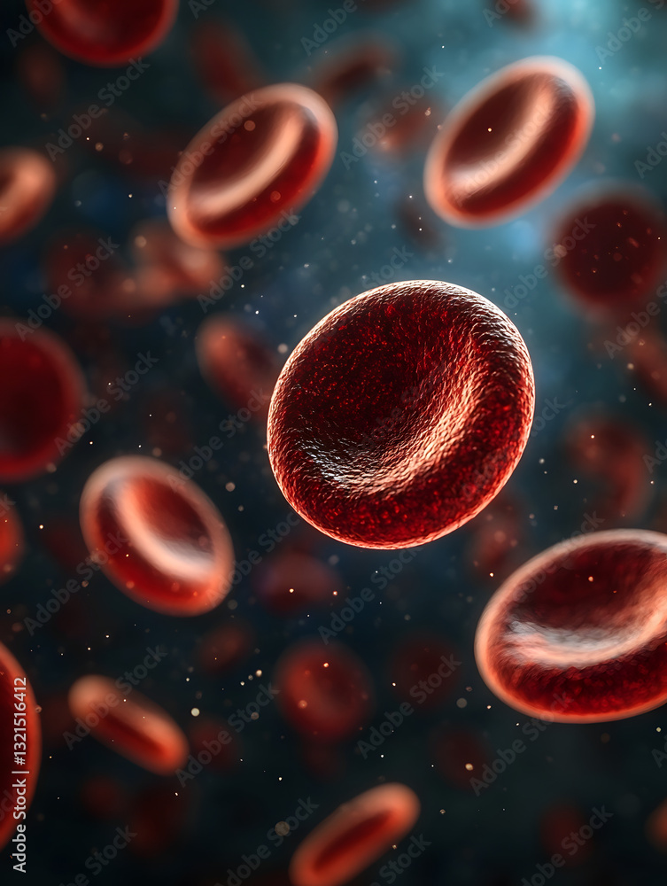 Microscopic View of Red Blood Cells in a Fluid Medium Microscopic View of Red Blood Cells in a Fluid Medium