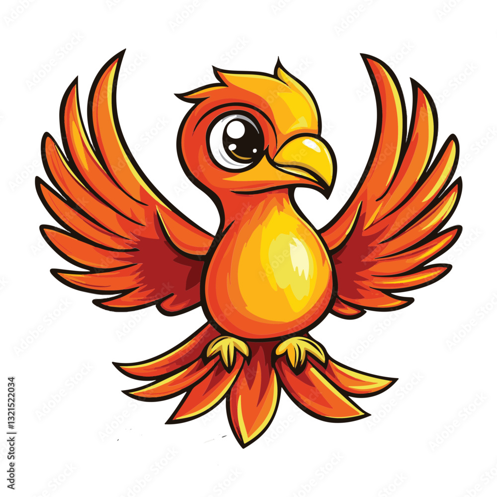 Fototapeta premium Phoenix, simple vector logo, white background, black outline, high contrast, 2D flat design, vector illustration