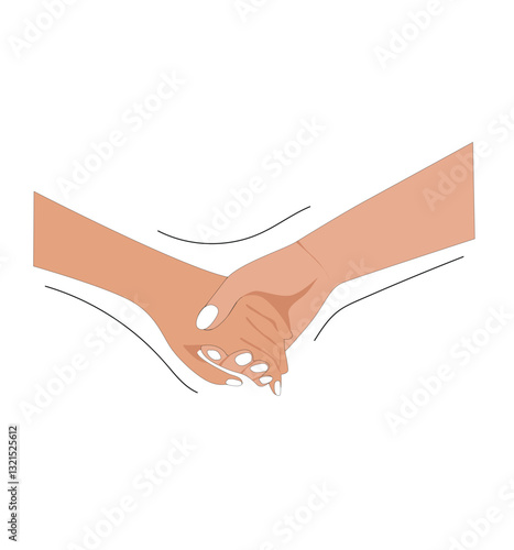  two hands holding each other strongly. holding hands