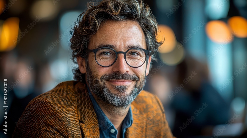 Fototapeta premium Professional Consultant in a Modern Office Environment Smiling and Engaging with Clients