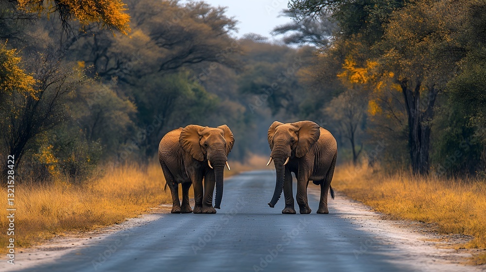Fototapeta premium Experience the thrill of spotting wildlife in Kruger National Park as the dry season begins in South Africa