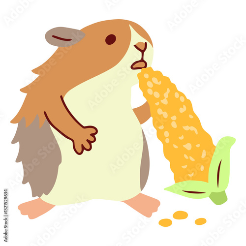guinea pig eating flat.