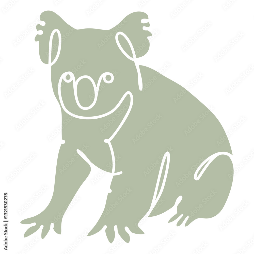 koala cut out color. koala cut out color.