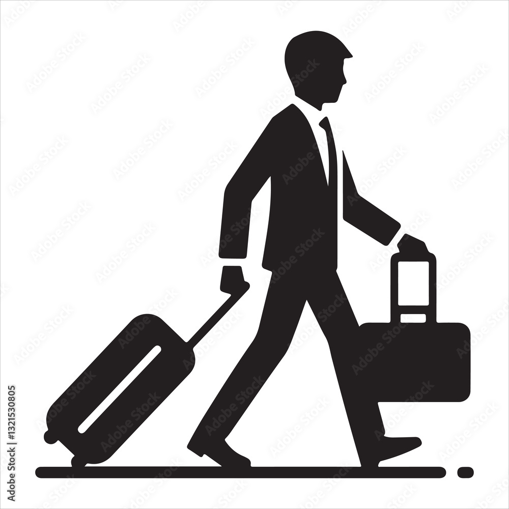 Businessman Silhouette Standing and Walking Vector icon Businessman Silhouette Standing and Walking Vector icon