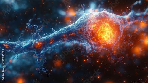 Close Up Macro Image of Colorful Microscopic Germs and Abstract Disease Illustrations