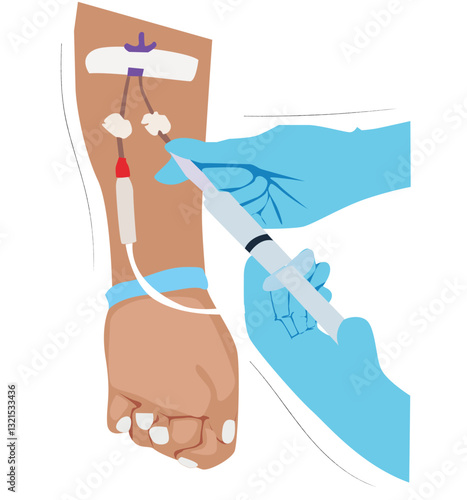hand for treatment patient medical and health care concept.