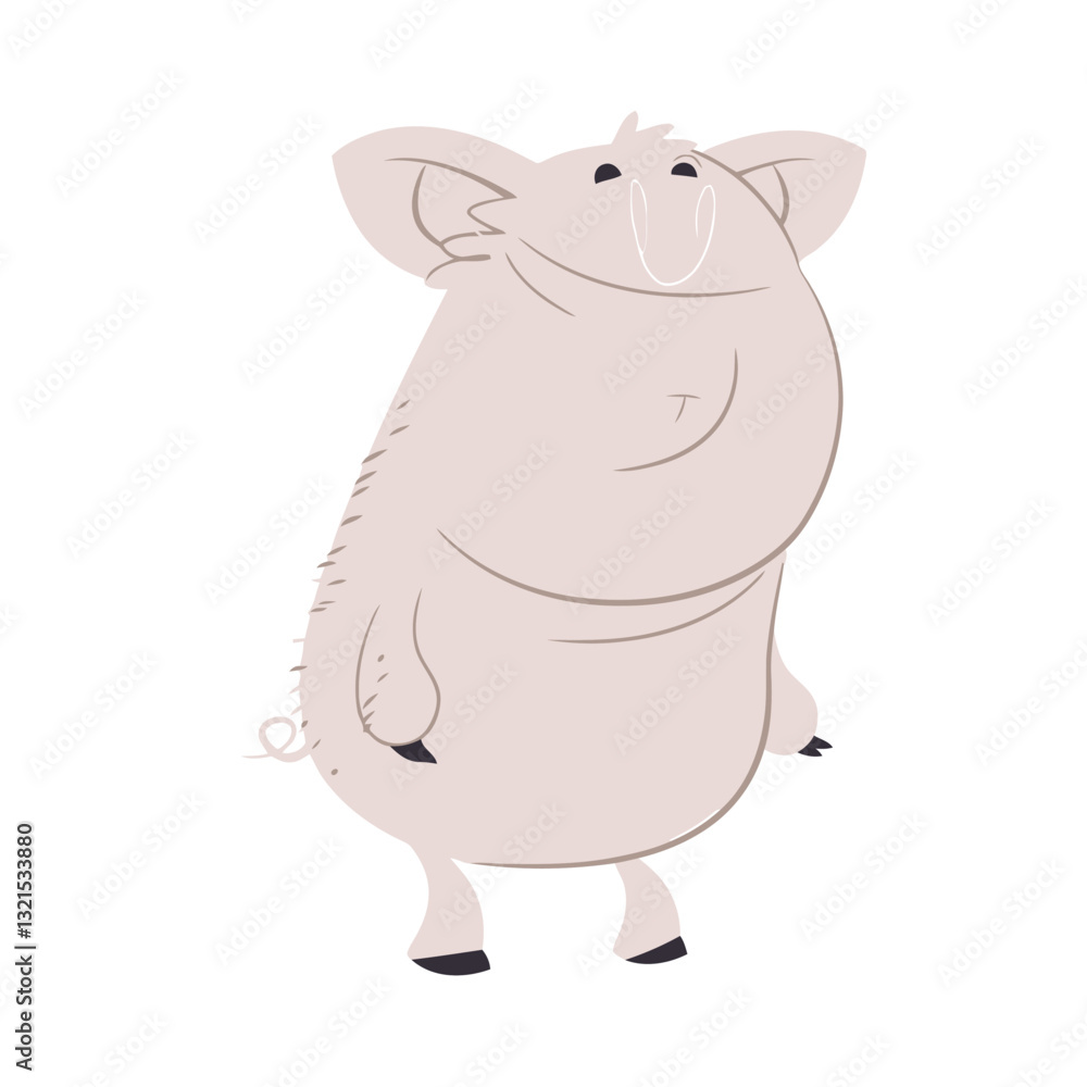 smiley pig character cartoon. smiley pig character cartoon.