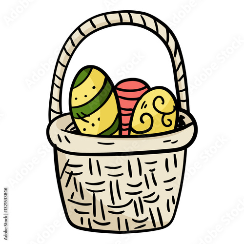 easter egg basket illustration.