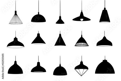 Collection of Pendant lights, furniture vector arts, interior designs