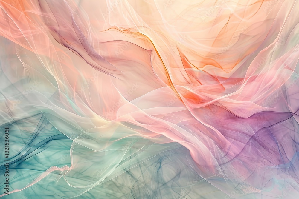 A soft, abstract composition of pastel colors blending seamlessly, evoking a sense of tranquility and fluidity.