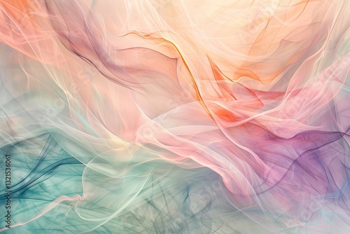 Obraz na płótnie A soft, abstract composition of pastel colors blending seamlessly, evoking a sense of tranquility and fluidity. w salonie