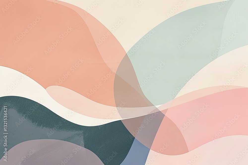 A soft, abstract design featuring flowing shapes and gentle colors, creating a soothing and modern aesthetic.