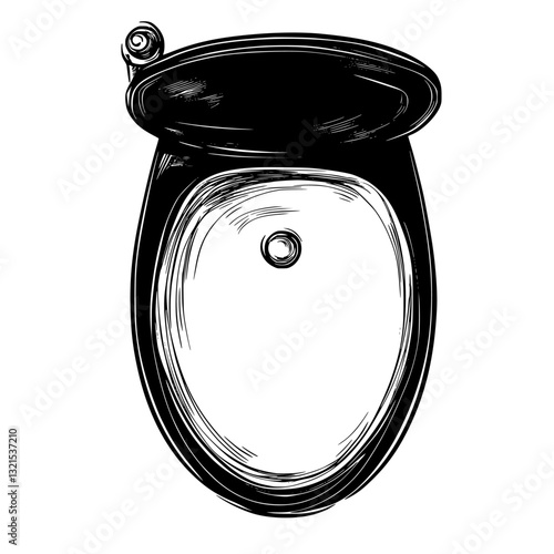 Top view Bidet, furniture vector art, interior design