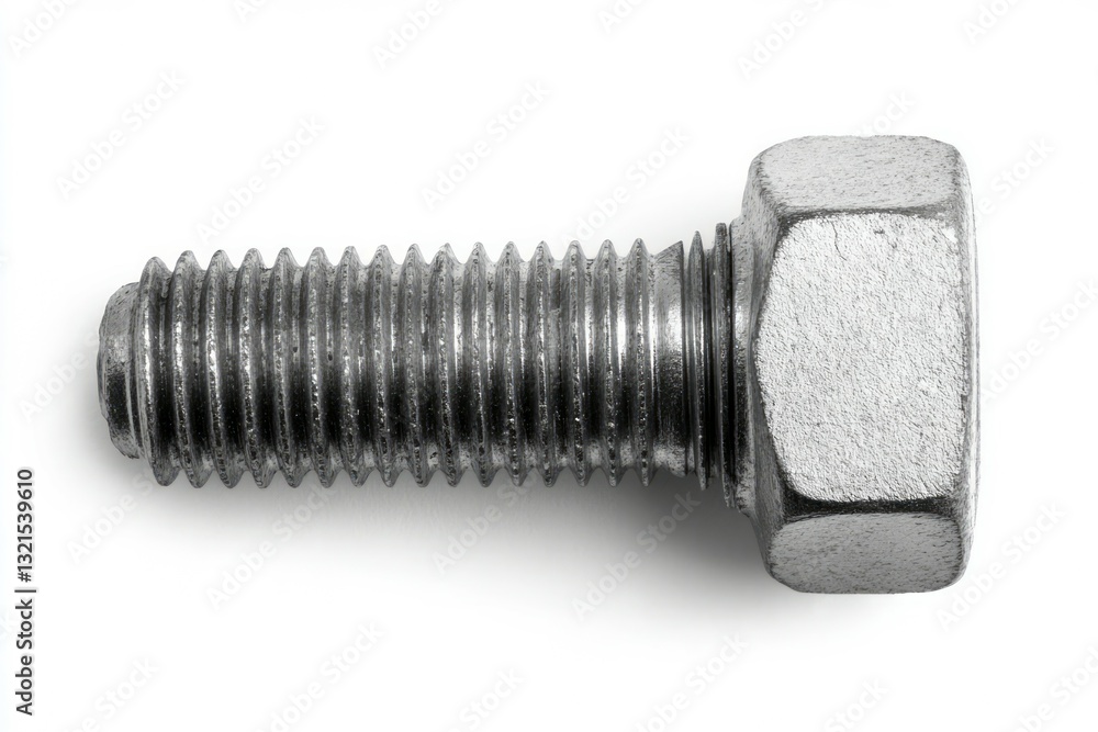 Metallic bolt on solid white background. Neural network AI generated Metallic bolt on solid white background. Neural network AI generated