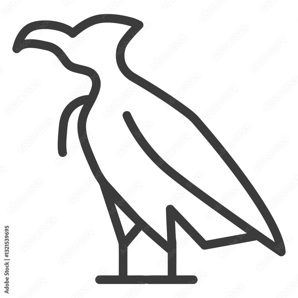 Fototapeta premium eagle wing falcon beak stroke.