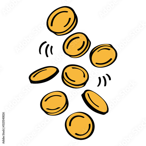  money finance falling coins icon.