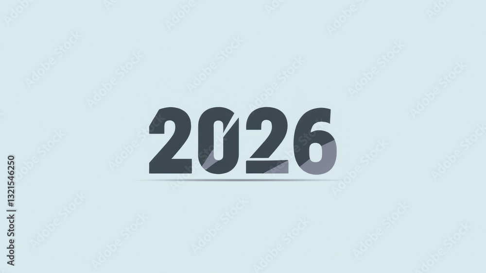 2026 Design Illustration, flat style, simple, memorable, can use for Calendar Design, Website, News, Content, Infographic, Happy New Year 2026 Design Illustration, flat style, simple, memorable, can use for Calendar Design, Website, News, Content, Infographic, Happy New Year