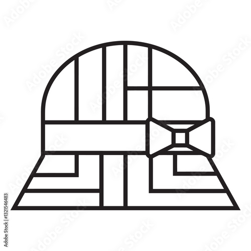 geometric women cloche hat stroke.