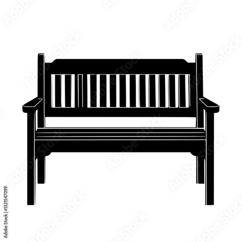 American Traditional Outdoor storage bench, furniture vector art, interior design