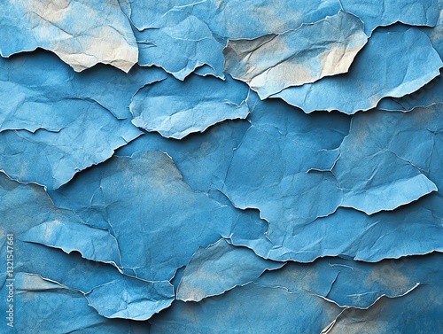 Wallpaper Mural Textured Blue Paper Layers Background with Torn Edges and Folds Torontodigital.ca