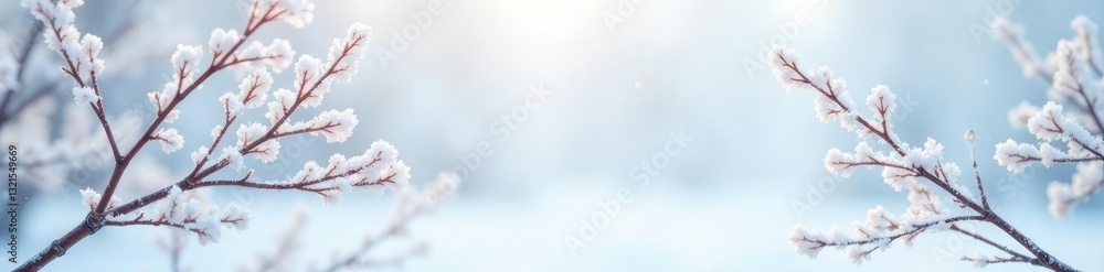 Delicate branches on a snowy white background, nature, frost, isolated Delicate branches on a snowy white background, nature, frost, isolated