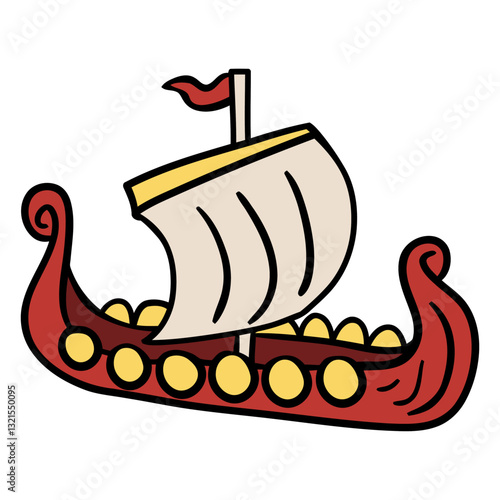viking ship illustration.