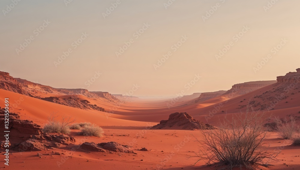 Naklejka premium Mars like red desert landscape during daytime