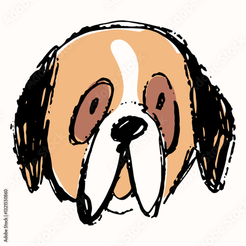 bernese dog hand drawn.