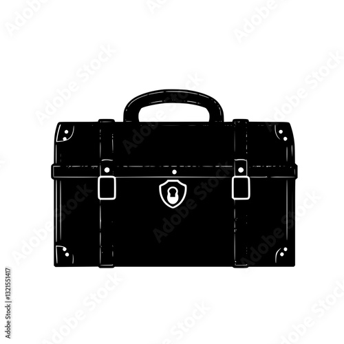 Mediterranean Storage trunk, furniture vector art, interior design