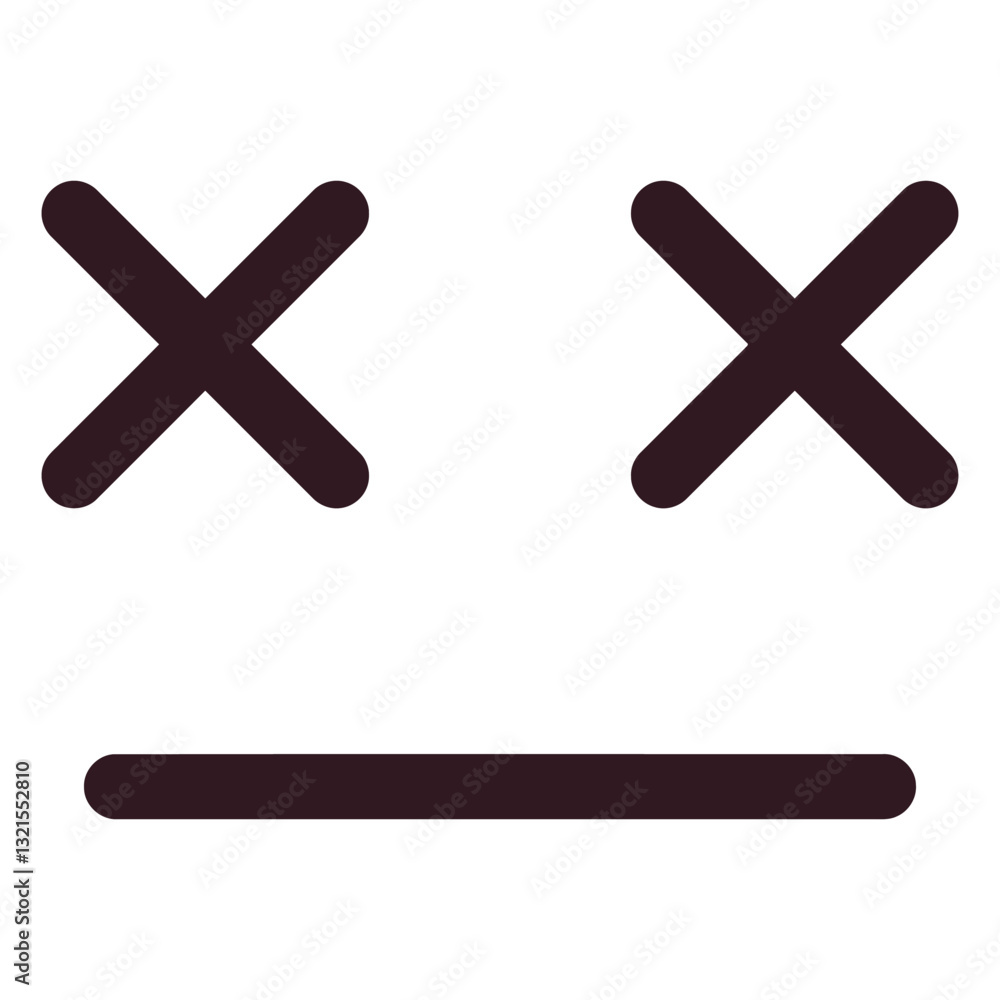 Obraz premium neutral emoticon face flat.