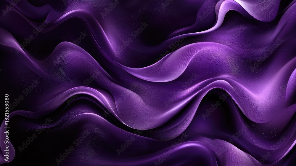 Obraz premium Abstract flowing purple fabric texture with smooth waves creating a serene and elegant background