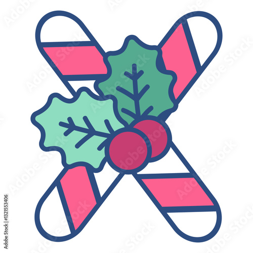 candycane christmas letter x.