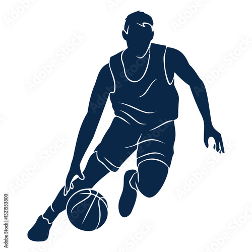 basketball player dribble cut out.