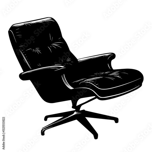 Retro Recliner, furniture vector art, interior design
